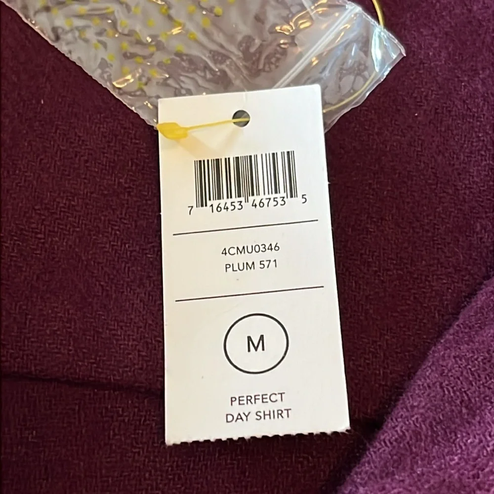 KATE SPADE SATURDAY Perfect Day Shirt - Wool Blend- Plum - Size M
